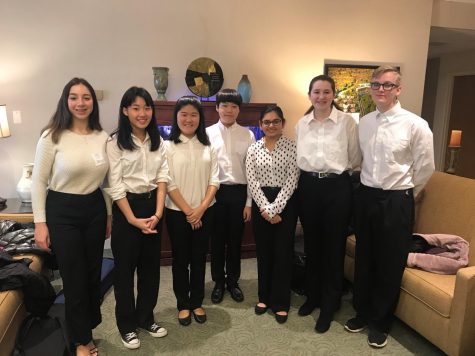 Vivace group in living room, formal wear