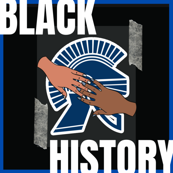 Black History at ELHS. A graphic of two hands holding each other over ELHS banner. The text BLACK HISTORY appears.