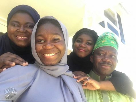 Eman and Ghaliya Lasisi posing for a selfie with their parents on Eid.