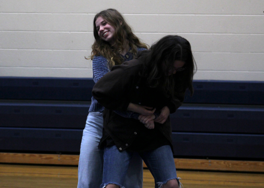 Meika Wildeboer (10) and Ellery Scales (10) found the class to be both fun and useful, for everyone involved. Self-defense isnt just for girls or boys or just SGE, Scales said. It shouldnt be something thats put into a stereotype, it should be for everyone.