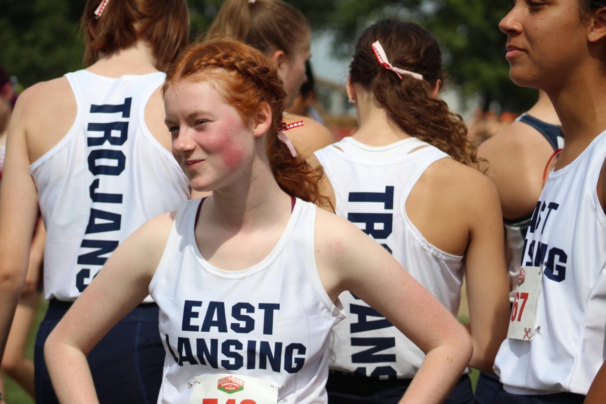Beatrice Carr (11) preparing to run a cross country race on Sep. 16.
