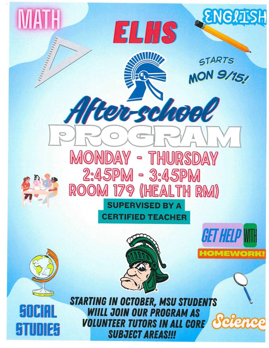 A poster advertising the after school program, which restarted in mid-September.