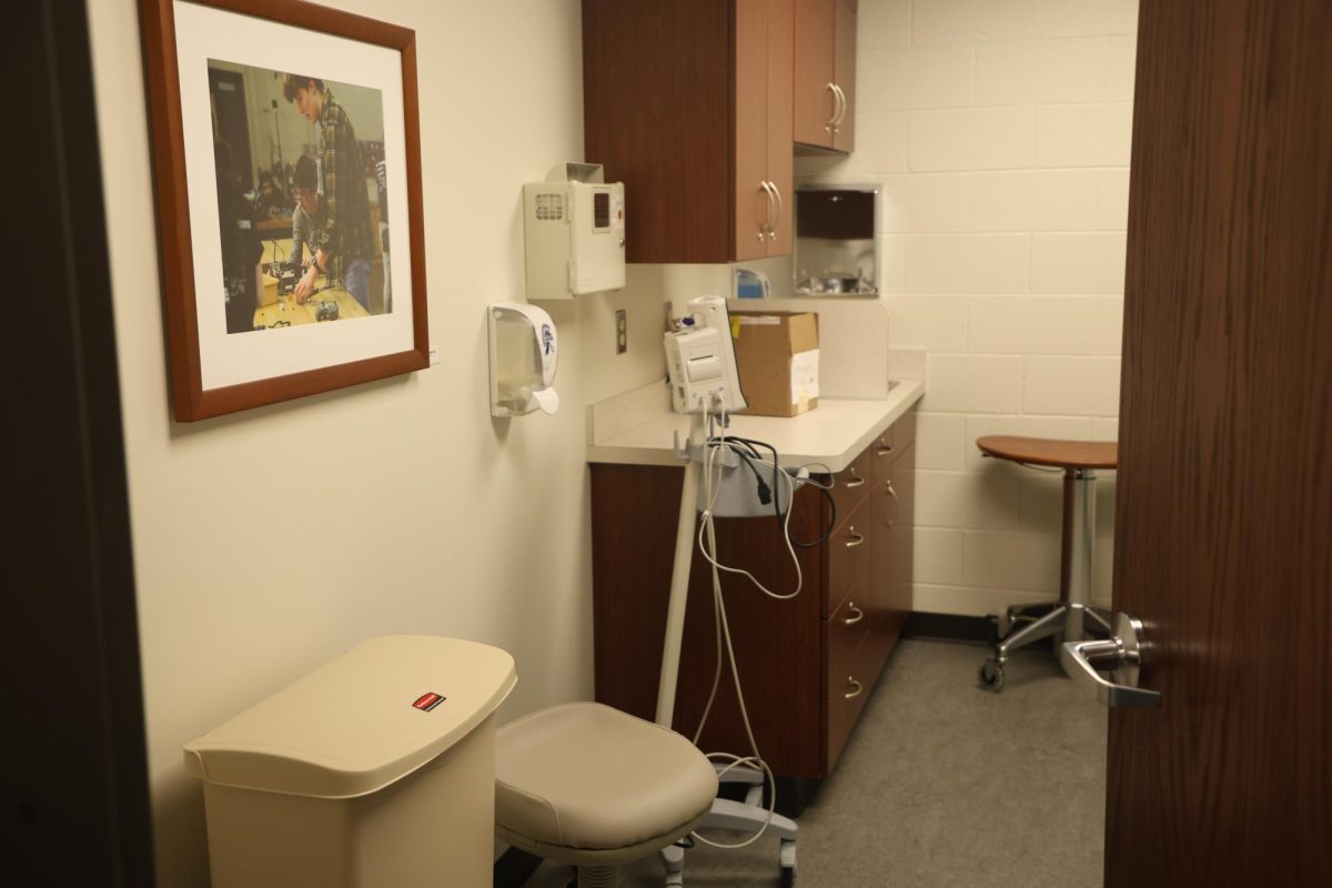An empty examination room being prepped for the opening of the health center on October 21. The health center is run by the U-M Sparrow health system.
