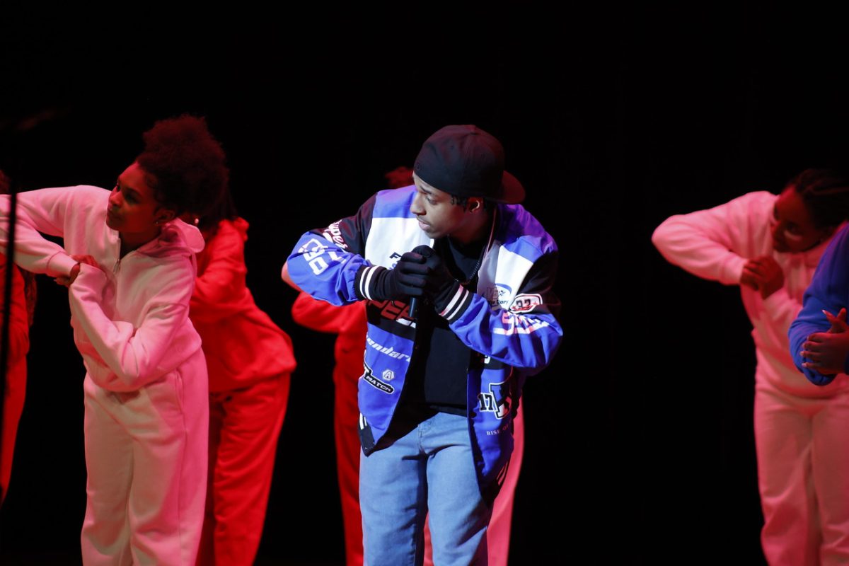 Performing for BSU, Daiden Lewis (11)  was the main character for their Kendrick Lamar inspired half-time show. This was Lewis' first time in the assembly.
